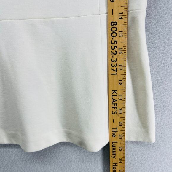 KATE SPADE Top 2 Ponte Sleeveless Peplum Blouse Rayon Blend Tank V-Neck White - Picture 11 of 12